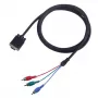Cable VGA a 3×RCA SBOX VGA-1022 M/M 2 m, conector macho VGA a tres RCA compuesto, 2 metros de longitud