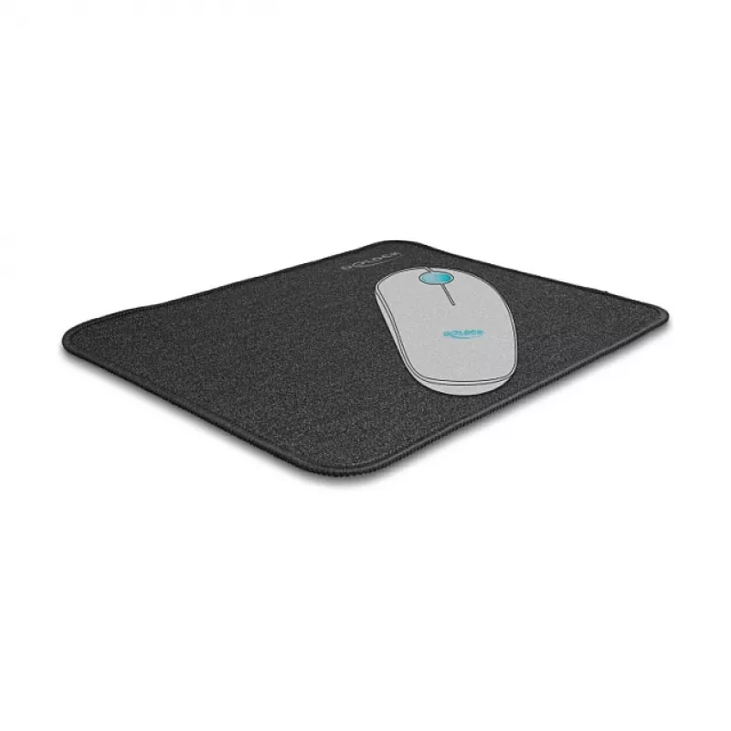 Alfombrilla de ratón DeLOCK negro brillante 300x245mm goma antideslizante