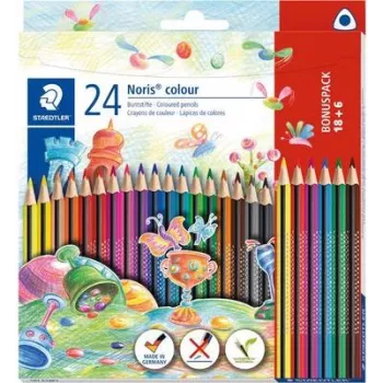 Lápices de colores Staedtler Noris colour 18+6 Set — Modelo 187 C18P1, 24 lápices con colores surtidos
