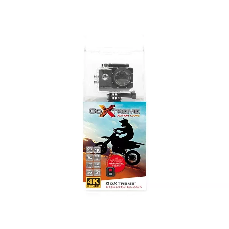 Easypix GoXtreme Enduro negro - cámara de acción - montable - 4K / 30 fps - 8,0 MPix - Wi-Fi - sumergible hasta 30 m - negro