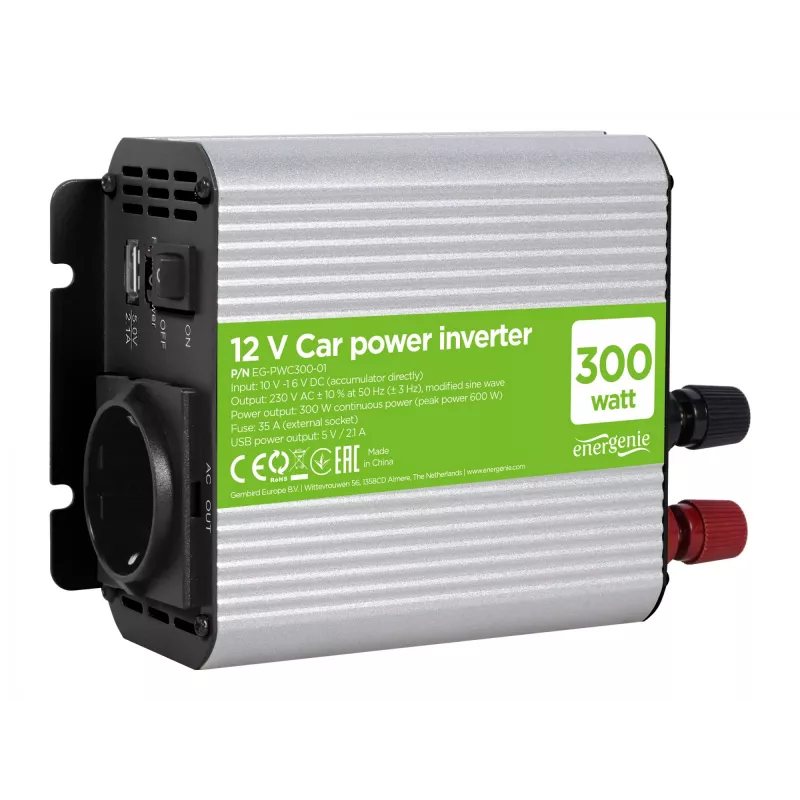 Convertidor de tensión para coche Gembird EG-PWC300-01 300 W gris