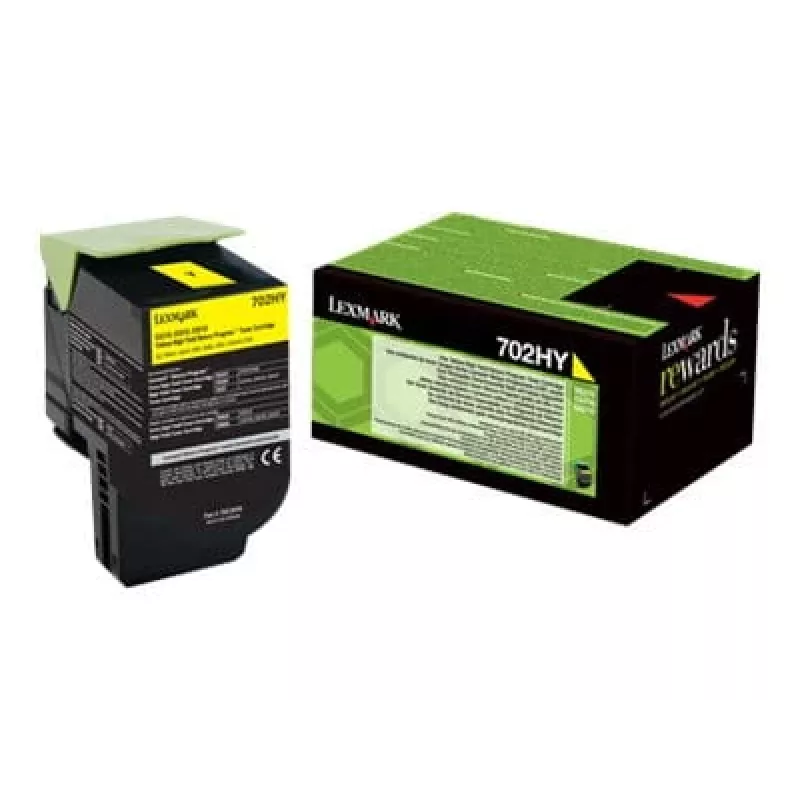 Tóner Lexmark Cartridge 702HY amarillo 70C2HY0 3000 páginas