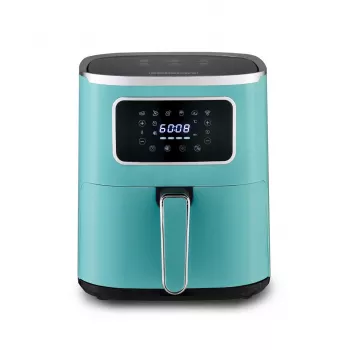 Freidora de aire HEINRICH'S HFR 8216 — 5,0 l, 1450 W, verde, control táctil, pantalla LED