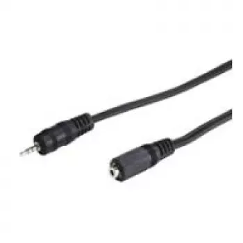 Wentronic Goobay cable alargador de jack 2,5 mm, negro, 2 m – conector macho jack 2,5 mm (3 polos, estéreo) > conector hembra jack 2,5 mm (3 polos, estéreo) (50458)
