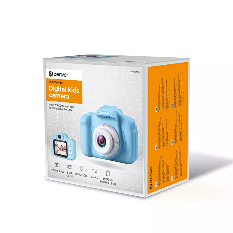 Cámara Denver KCA-1340BU para niños juguete juegos tarjeta 64GB