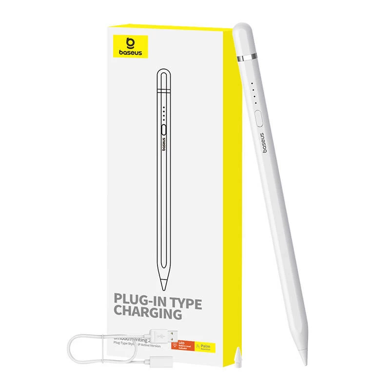 Stylus Baseus Smooth Writing Series carga plug-in Lightning, blanco