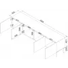 Mueble RTV Cama ISLA 200x40x60 negro mate