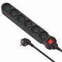 Alargador de corriente MACLEAN MCE225 — cable de 1.5 m, 6 tomas AC Type F, interior, negro