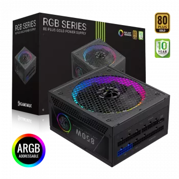 Gamemax fuente de alimentación, 80 PLUS, Gold | RGB 850G | 850 W
