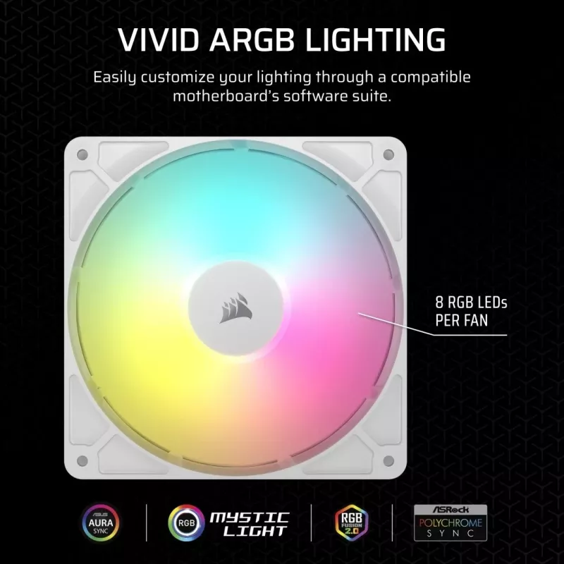 Ventilador Corsair RS140 ARGB 14 cm blanco 330-1700 rpm