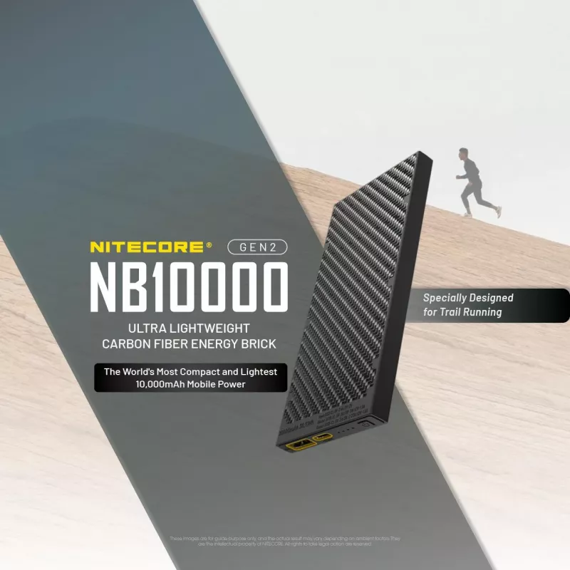 Batería externa portátil Nitecore NB10000 — 10000 mAh, USB‑A + USB‑C, 38 W de salida total, gris