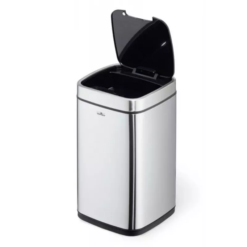 Durable TOUCH 12L rectangular acero inoxidable plateado negro