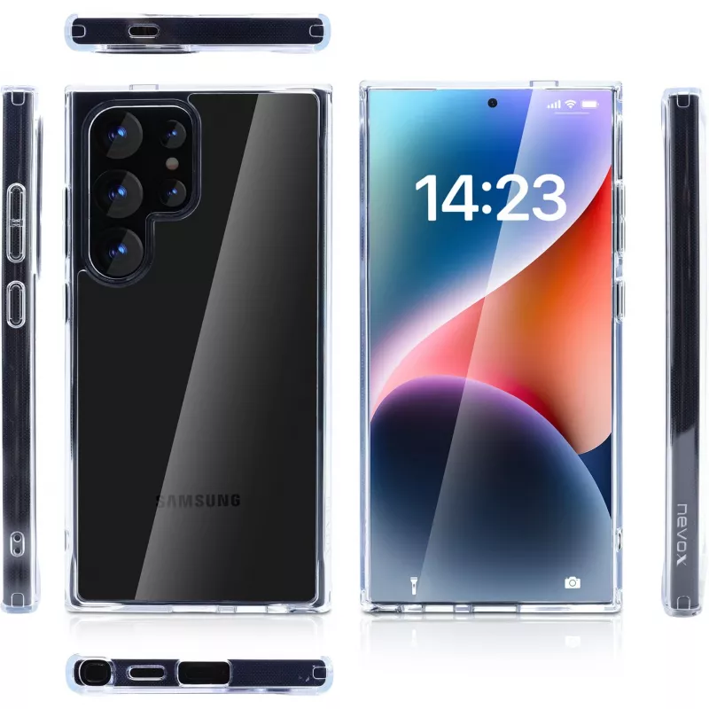 Funda nevox StyleShell SHOCKFlex Galaxy S25 Ultra transparente 6,8 pulgadas