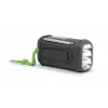 Muse MH-08 MB radio solar portátil con manivela y linterna, negro