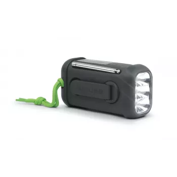 Muse MH-08 MB radio solar portátil con manivela y linterna, Negro