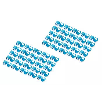 DIGITUS - Clips para cables con codificación por colores - para cables de parcheo - azul (paquete de 100) (A-CC-B)