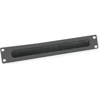 Tapa de rack VALUE con cepillo para paso de cables – RAL 9005 – 2U – 25,4/48,3 cm (10 pulgadas/19 pulgadas)