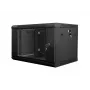 Lanberg WF01-6406-10B armario rack mural de 19 pulgadas, 6U, 600x450x368 mm, puerta de cristal, 60 kg, negro