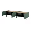 Mueble RTV 4D ONDA 200x40xH54.35 verde (de pie o montado en pared)