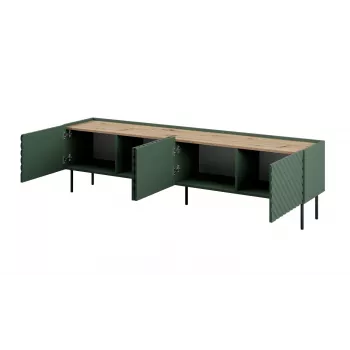 Mueble RTV 4D ONDA 200x40xH54.35 verde (de pie o montado en pared)