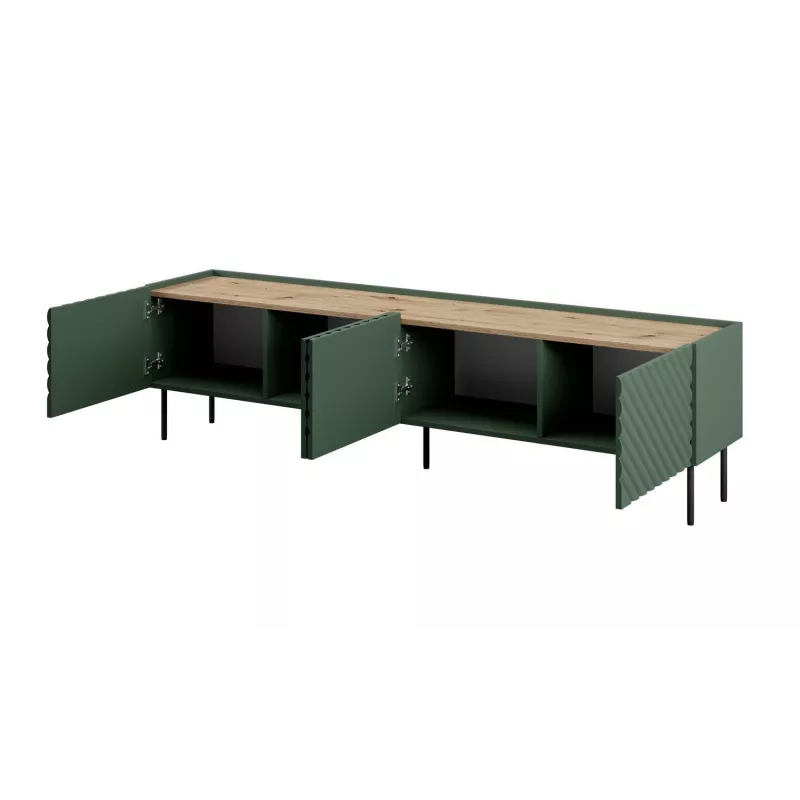 Mueble RTV 4D ONDA 200x40xH54.35 verde (de pie o montado en pared)
