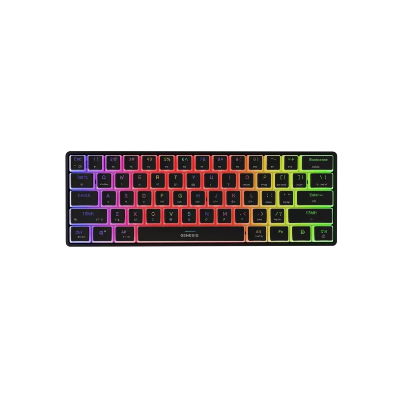 TECLADO GAMING GENESIS THOR 660 G2 US BLACK INALÁMBRICO RGB MECÁNICO GATERON BROWN