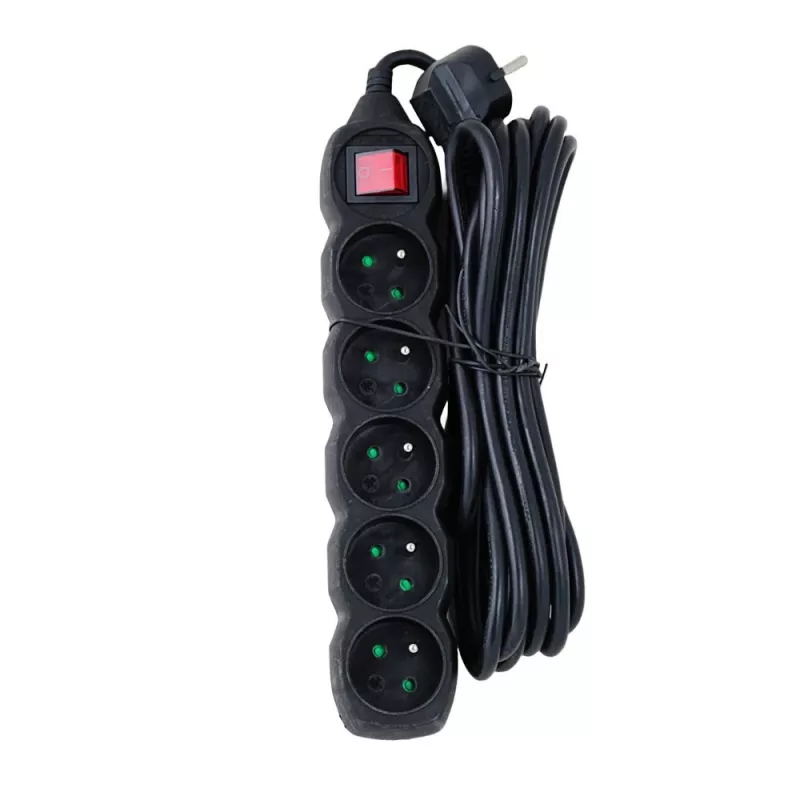 Alargador Esperanza ELK216K 5 m 5 toma(s) de CA para interiores negro