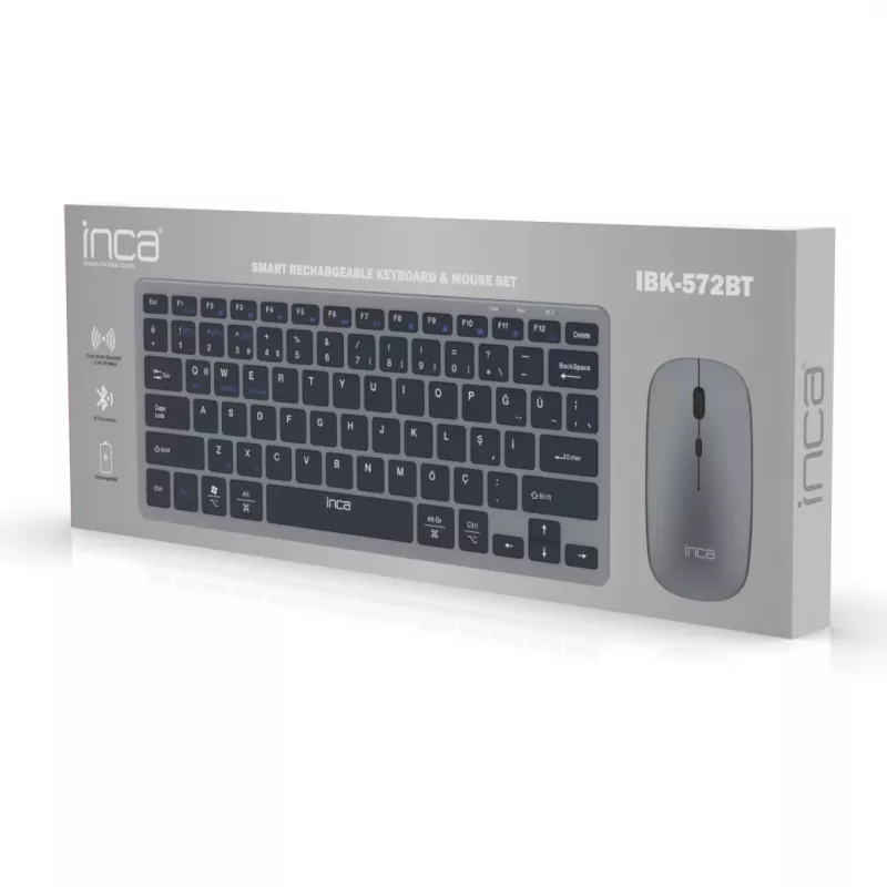 INCA IBK-572BT conjunto de teclado y ratón inalámbrico, gris