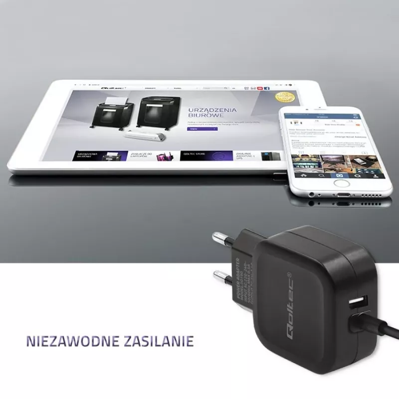 Qoltec 50190 Cargador para dispositivos móviles, Móvil, Tablet, Teléfono, Universal