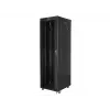 Lanberg FF01-6842-12BL armario rack de suelo de 19 pulgadas 42U, 600x800 mm, puerta de cristal, LCD, IP20, para montar, negro