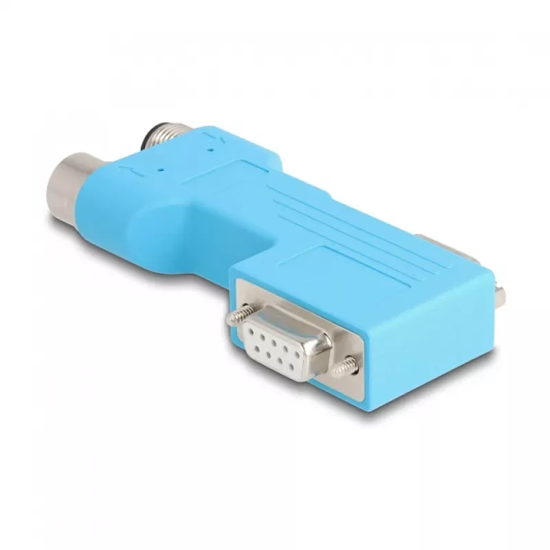 DELOCK distribuidor CAN-Bus D-Sub 9 conector macho/hembra a M12 de 5 polos codificado A 90° azul