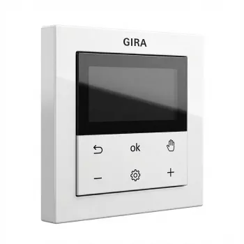 Termostato digital de ambiente Gira System 3000 Bluetooth, blanco, pantalla LCD