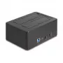 Estación de acoplamiento USB doble DeLOCK para 2 x SATA HDD SSD con función de clonación y lector de tarjetas