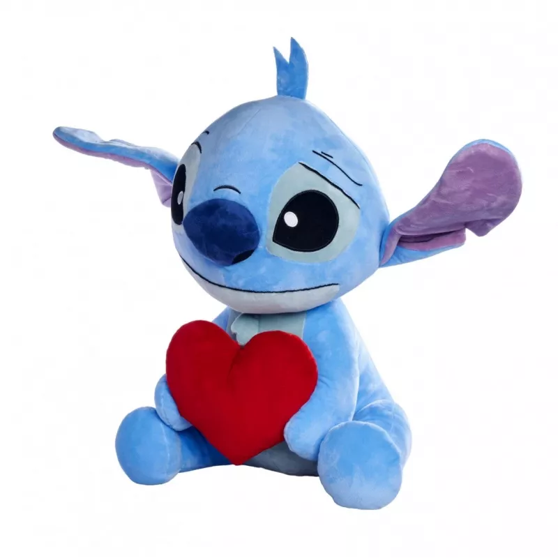 Peluche SIMBA Stitch con corazón 50 cm, personaje suave y mullido
