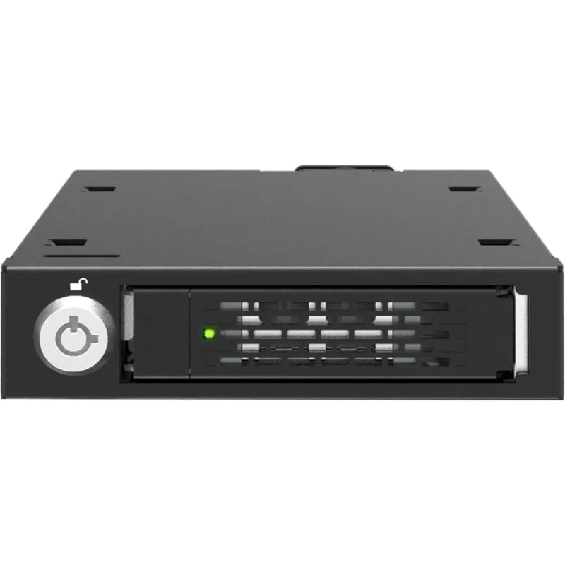 ICY DOCK - ToughArmor - MB601V5K-B - Caja de bahía extraíble para SSD U.2/U.3 NVMe de 2,5 inch PCIe 5.0 de 1 bahía para bahía de unidad externa de 3,5 inch (1 x MCIO 4i SFF-TA-1