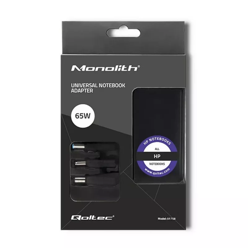 Fuente de alimentación Qoltec 51758 interior 65 W negro