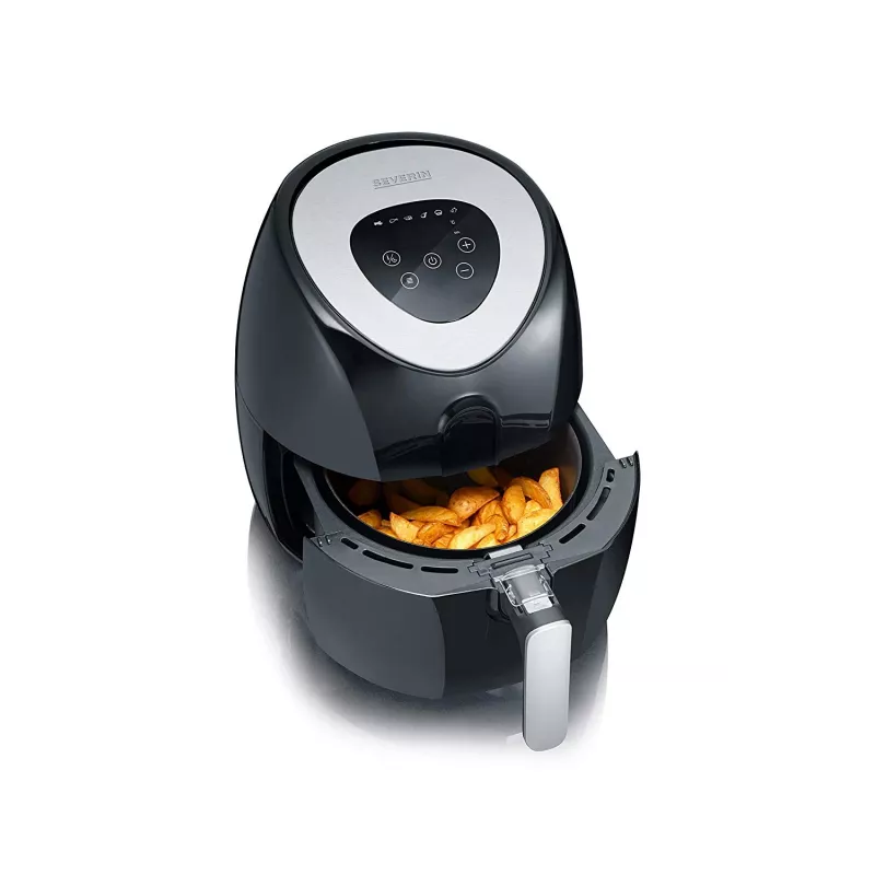Severin 2430 Single 3,2 L Independiente 1500 W Freidora de aire Negro, Acero inoxidable