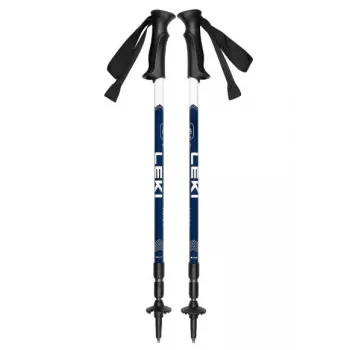 Bastones de trekking Leki EAGLE azul-blanco ajustables aluminio 3 tramos 110–145 cm, 270 g
