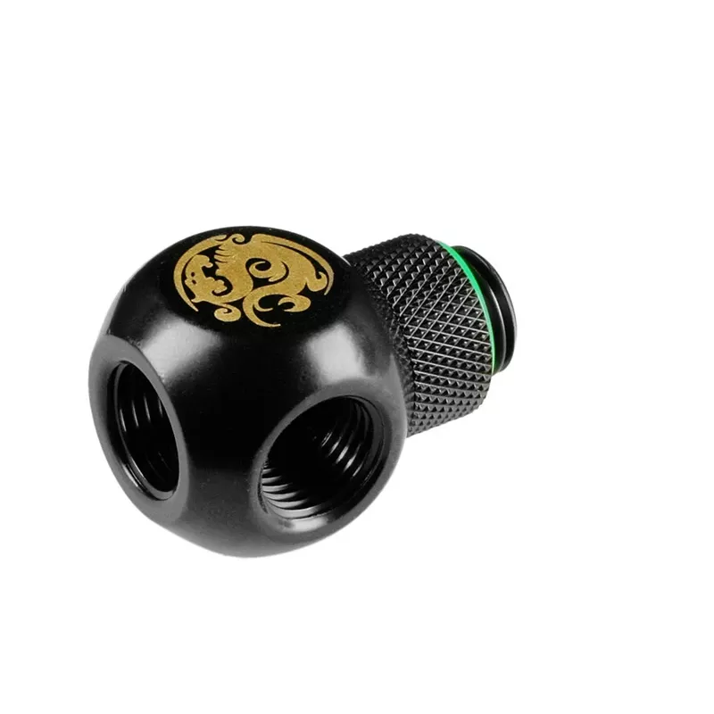 Racor de conexión rápida metálico BitsPower BP-MBQR-C para refrigeración líquida de ordenador, latón, negro