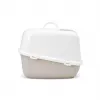 Arenero cubierto para gatos Savic Nestor Jumbo, plástico, 66,5×48,5×46,5 cm, café/blanco
