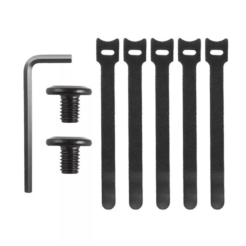 Maclean MC-105 B organizador de cables para debajo del escritorio, acero/ABS, 400 mm, montaje con abrazadera para tableros de 5–50 mm, carga máx. 5 kg, negro