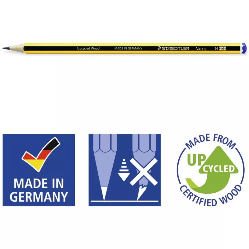 STAEDTLER Noris - H - Negro - Amarillo - Alemania - PEFC - 2 mm - 12 unidad(es)