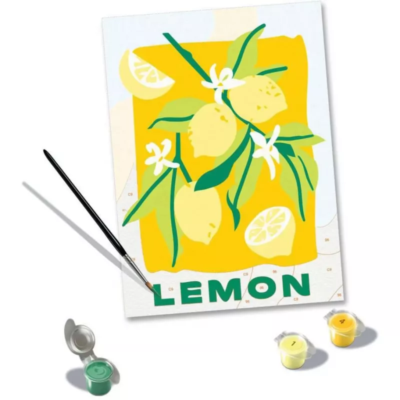 Ravensburger CreArt set de pintura – Limones (diseño 25515) para proyectos de pintura sobre lienzo