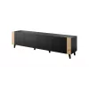 Mueble RTV FARO 200x42x52 negro mate + roble craft