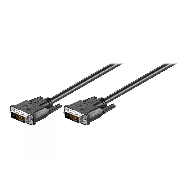 Cable DVI-D FullHD Goobay Wentronic Dual Link, Negro, 1,8 m - conector macho DVI-D Dual-Link (24+1 pines) > conector macho DVI-D Dual-Link (24+1 pines) (93573)
