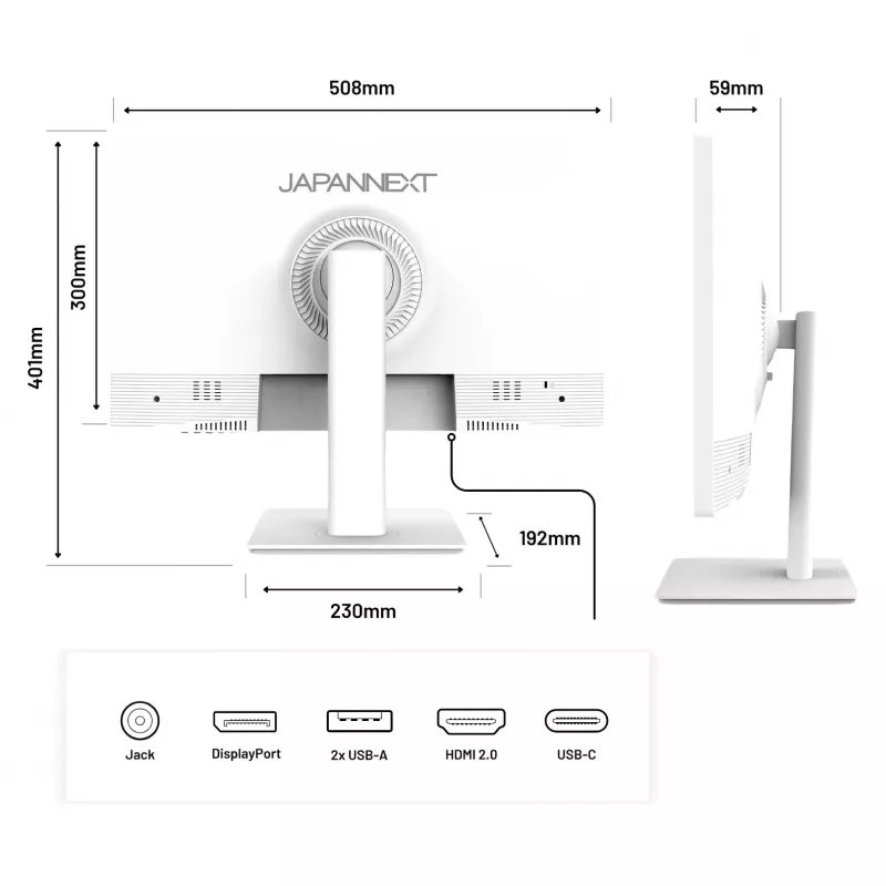 Japannext JN-IPS2152FHDR-T Pantalla blanca