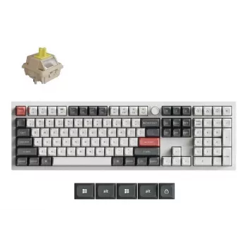 Teclado mecánico Keychron Q6 Ultra 8K — Full-Size 100 %, USB + RF inalámbrico + Bluetooth, RGB, blanco