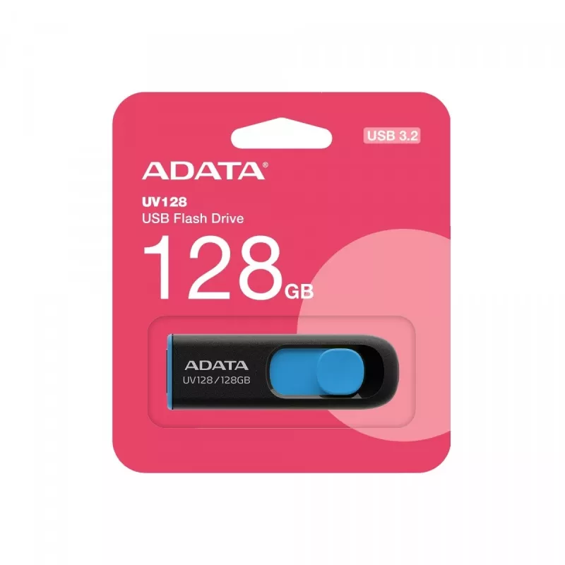 ADATA DashDrive UV128 128GB Unidad flash USB USB Type-A 3.2 Gen 1 (3.1 Gen 1) Negro, Azul
