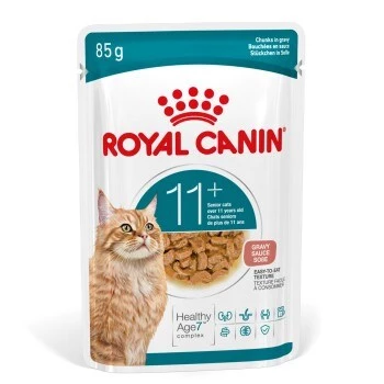 Comida húmeda para gatos Royal Canin FHN Ageing 11+ Gravy 12×85 g – comida húmeda completa para senior en bandejas