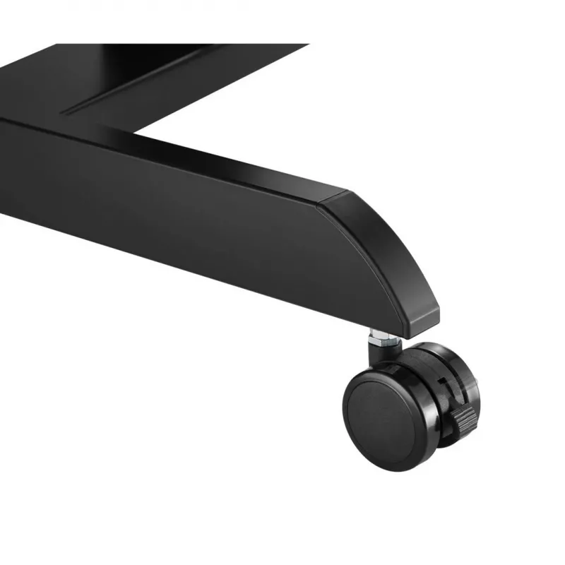 Mesa de ordenador portátil con ruedas, escritorio elevable de sentado a de pie hasta máx. 113 cm, inclinable hasta 30 grados, negro